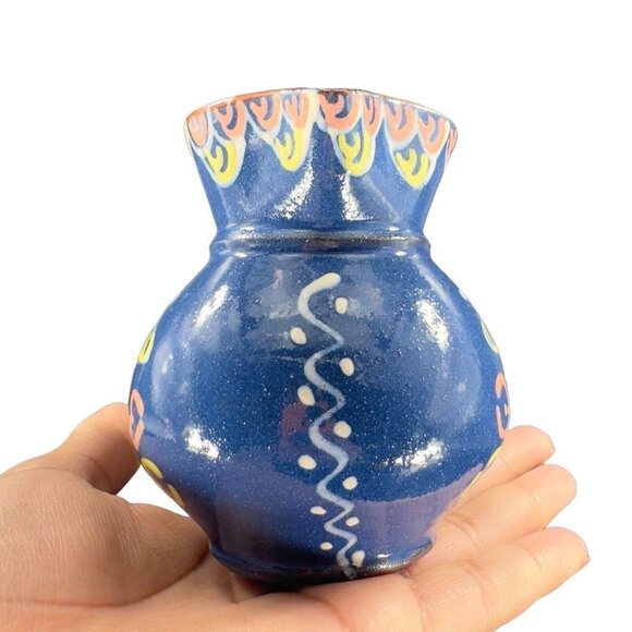 Vintage USA Folk Art RedWare Pottery Pitcher Creamer Hand Made Artist Marked VTG - Picture 11 of 14